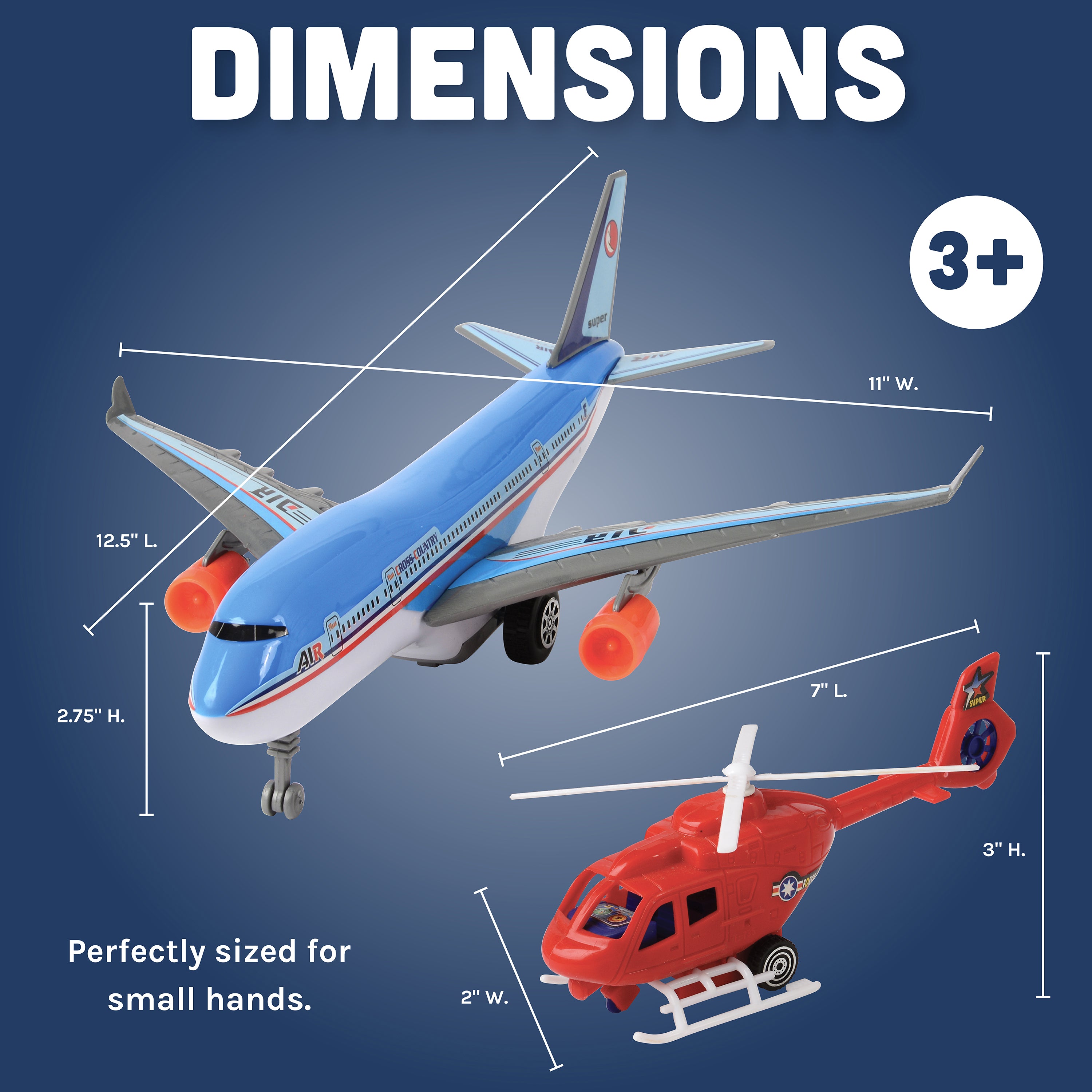 24-Piece Airport Playset with Vehicles, Helicopter, Airplane & Accessories