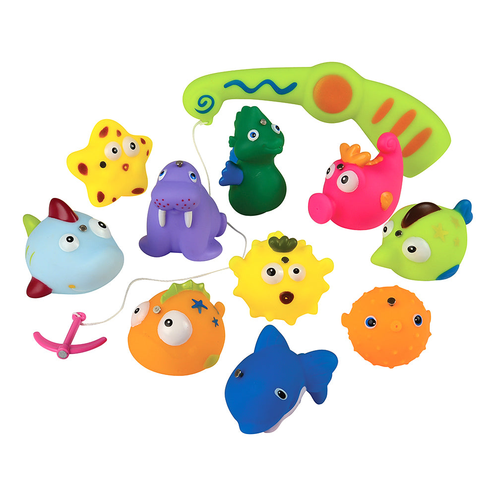 Bathtub Fishing Game for Kids | 10 Soft Magnetic Sea Creatures, Fishing Pole & M HOM-19
