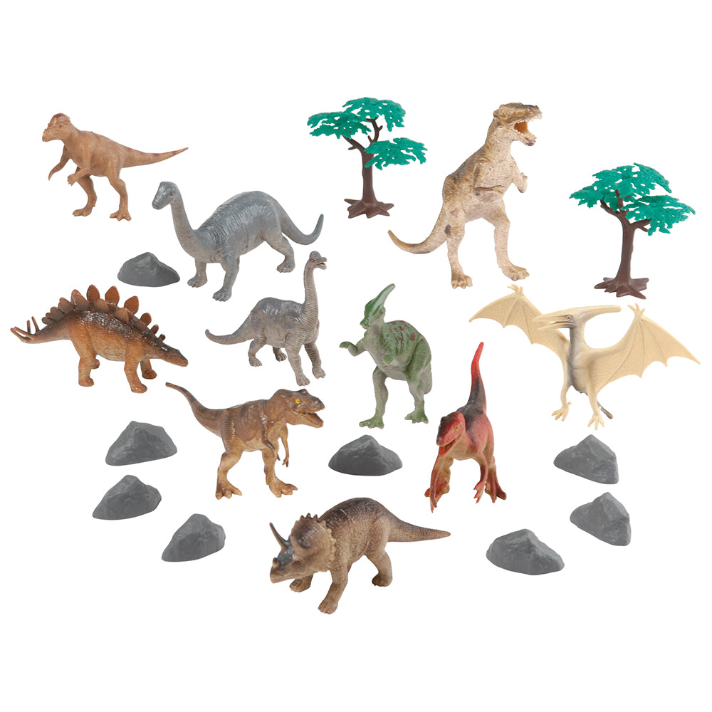 Plastic Dinosaur Figurines with Assorted Foliage