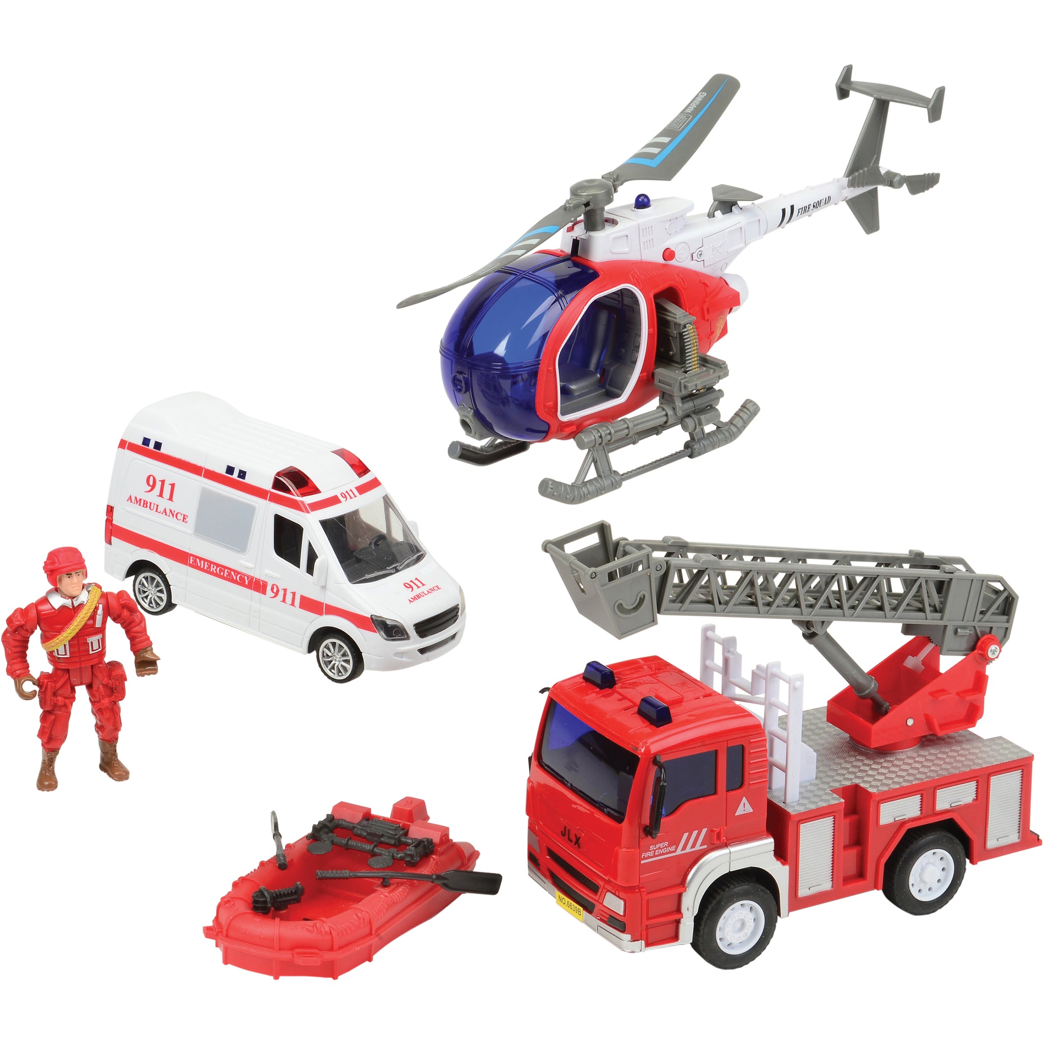 City Fire Special Ops & Rescue Set | 7-Piece Playset for Kids Ages 3+ with Light