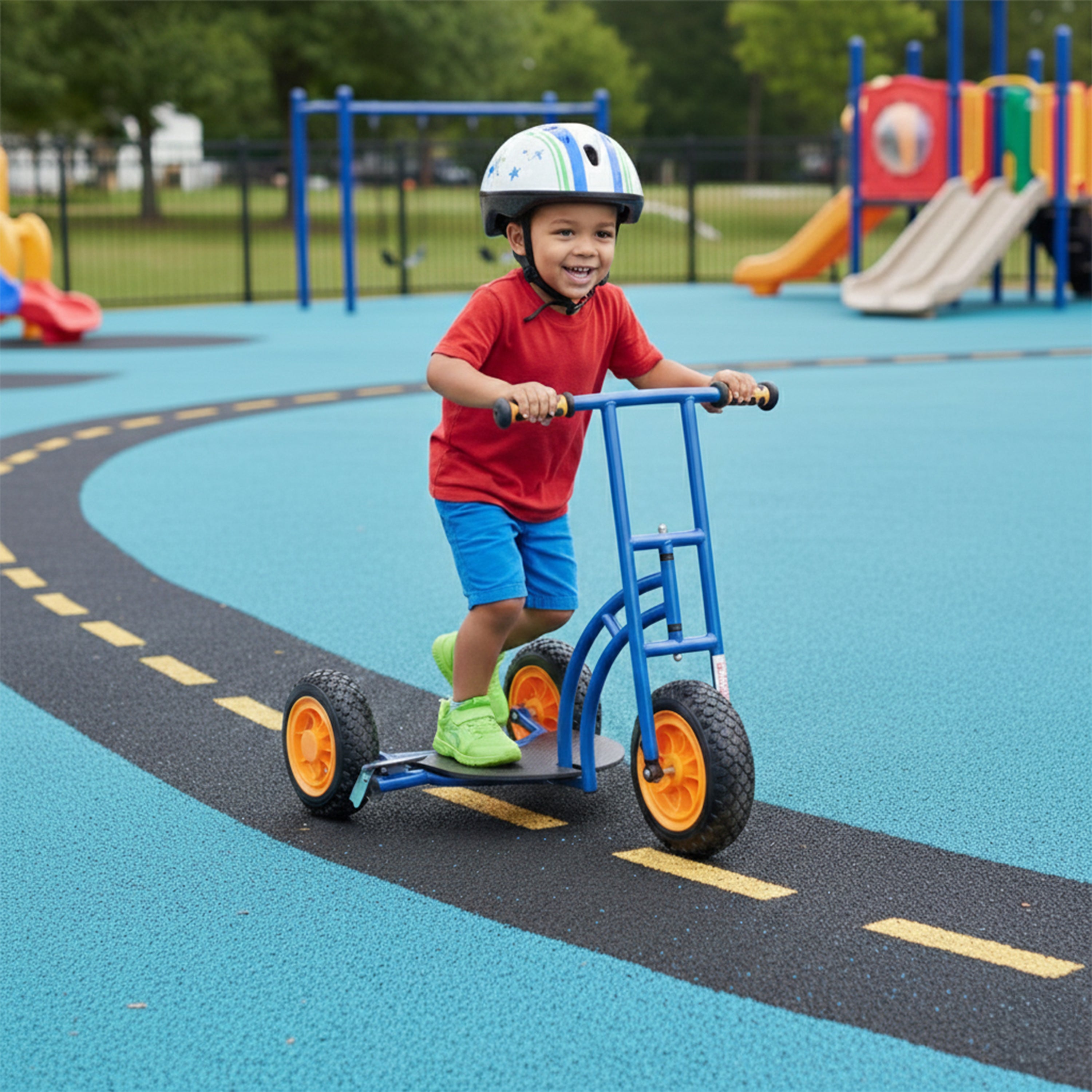 Extra-Wide Platform 3-Wheel Beginner Scooter | Heavy-Duty Steel Frame with Non-Slip Textured Deck