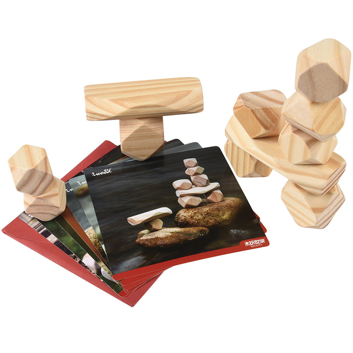Balancing Block Structures Natural Wooden Balancing Blocks