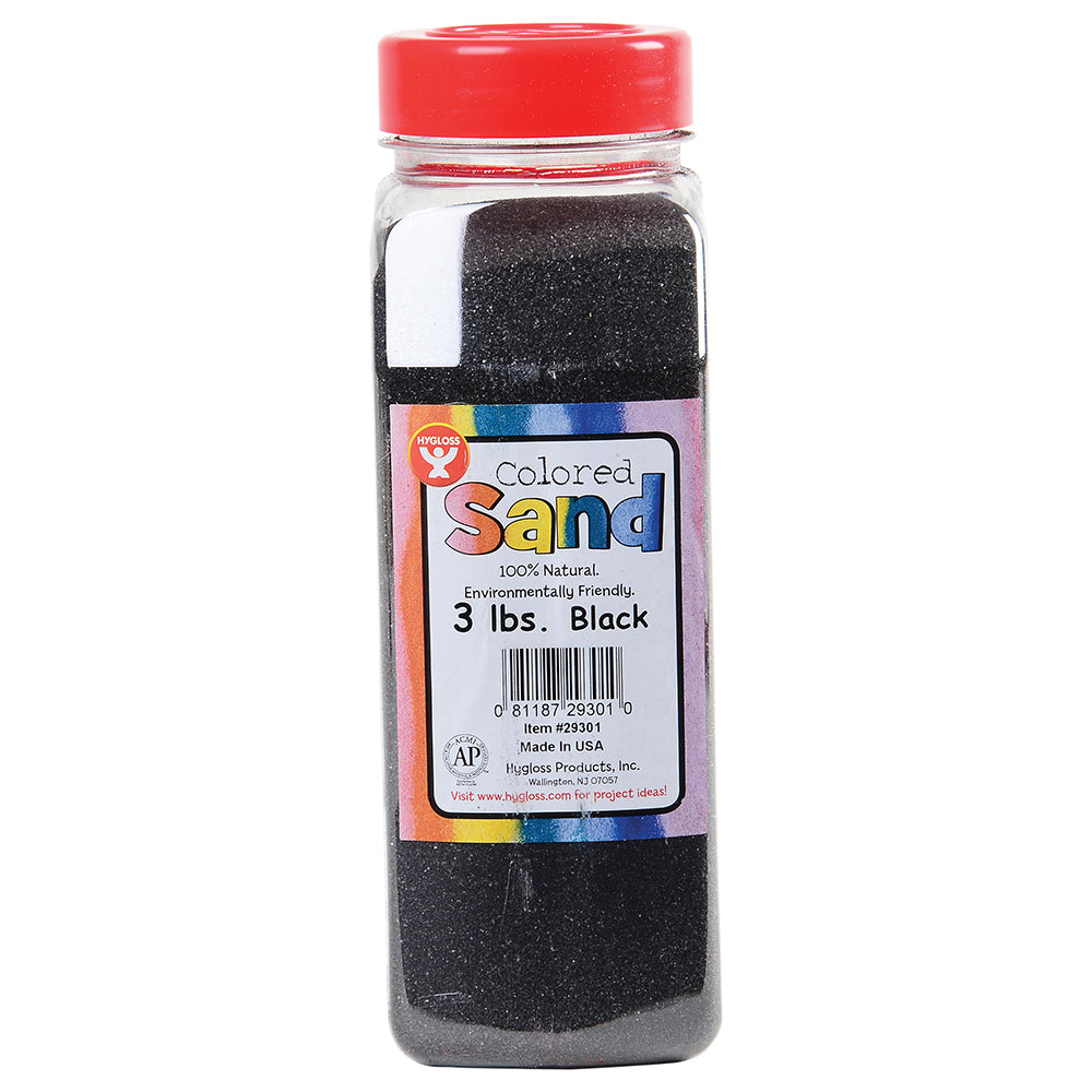 Quality 3 LB Black Sand for Arts & Crafts | Non-Toxic, Eco-Friendly, Made in the HYG-29301