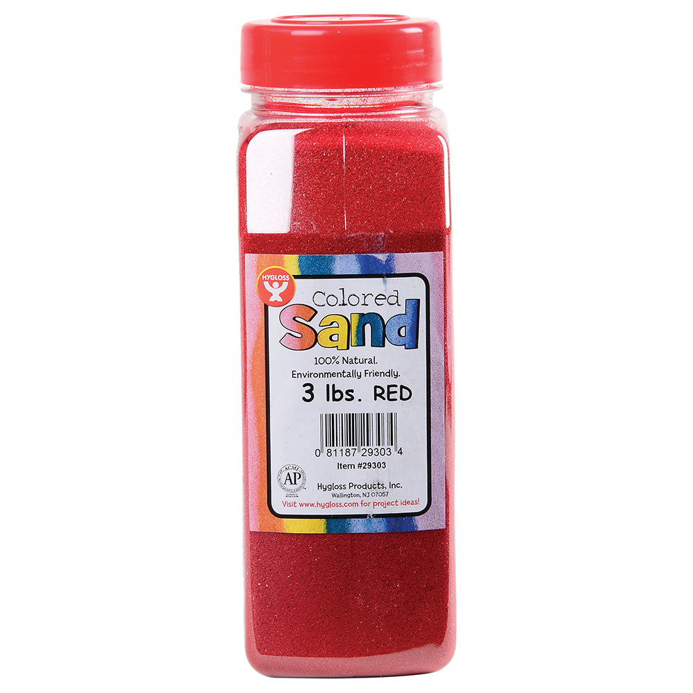 Quality 3 LB Red Sand for Arts & Crafts | Non-Toxic, Eco-Friendly, Made in the U HYG-29303
