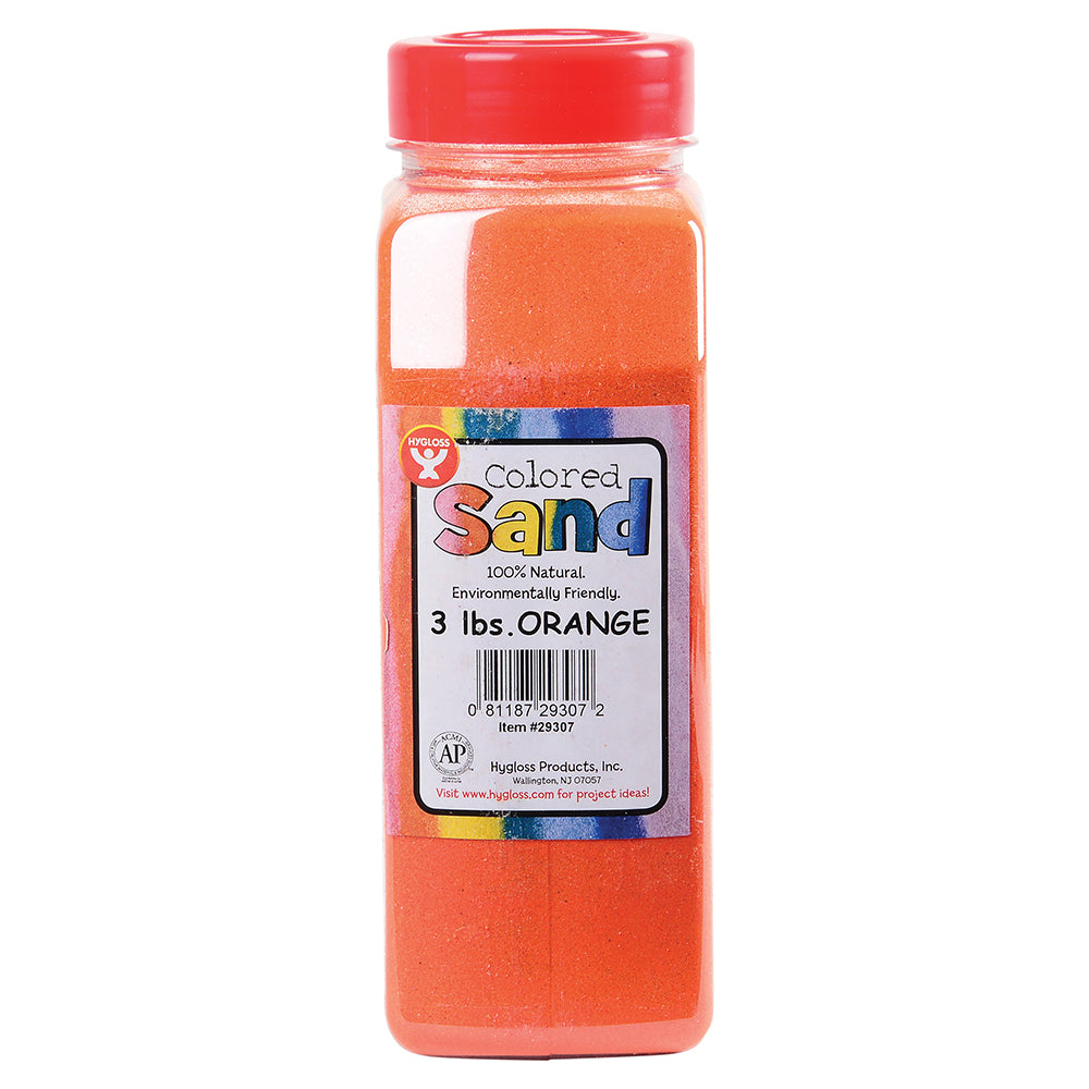 Quality 3 LB Orange Sand for Arts & Crafts | Non-Toxic, Eco-Friendly, Made in th HYG-29307