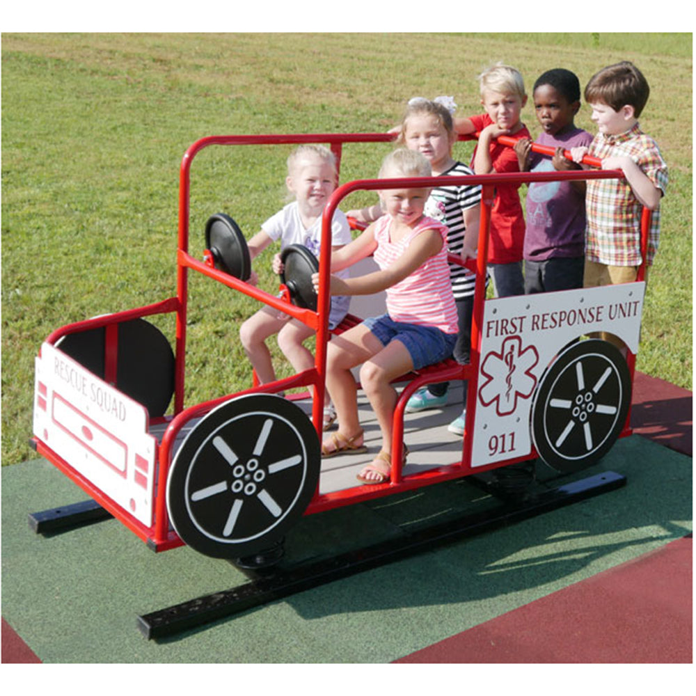 Rescue Truck Spring Rider | Outdoor Play Equipment for Preschoolers