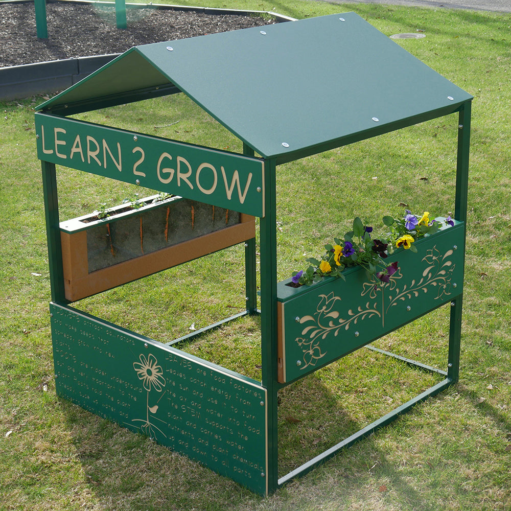 Learn 2 Grow Shed with Two Root View Planters