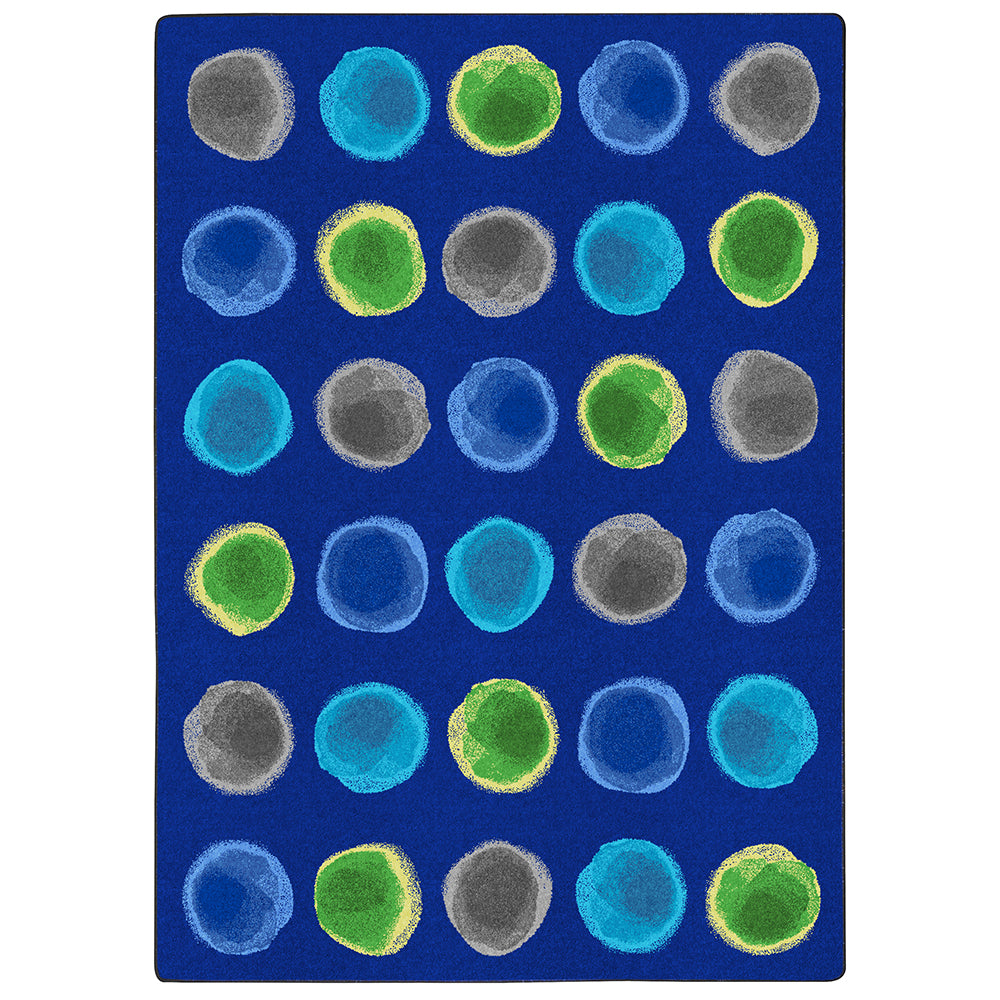 Marine Watercolor Spots Classroom Seating Rug: Vibrant and Functional Learning S JOY-20DS