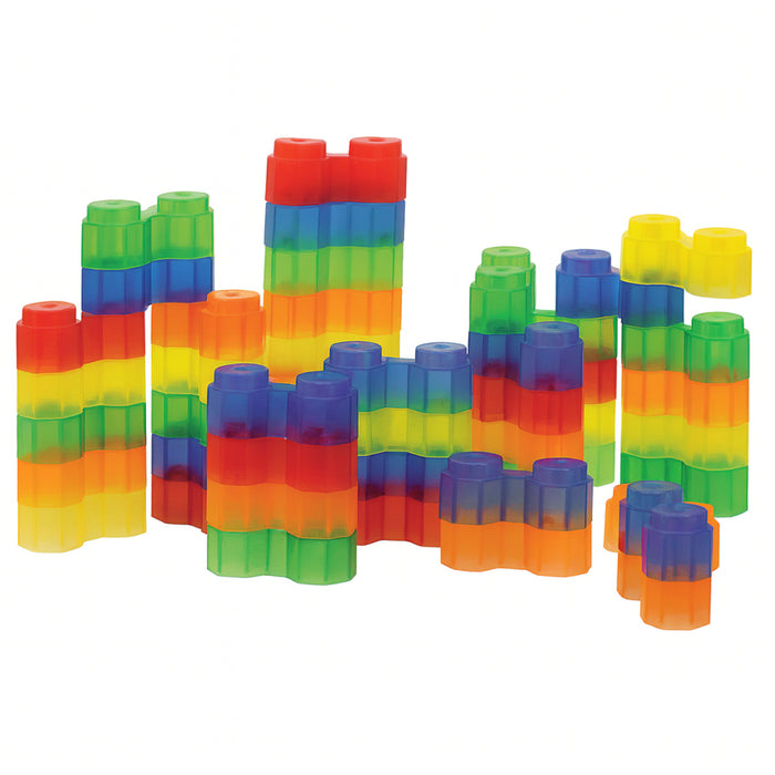 Translucent Twin Blocks | 48-Piece Interlocking Building Set for Light ...