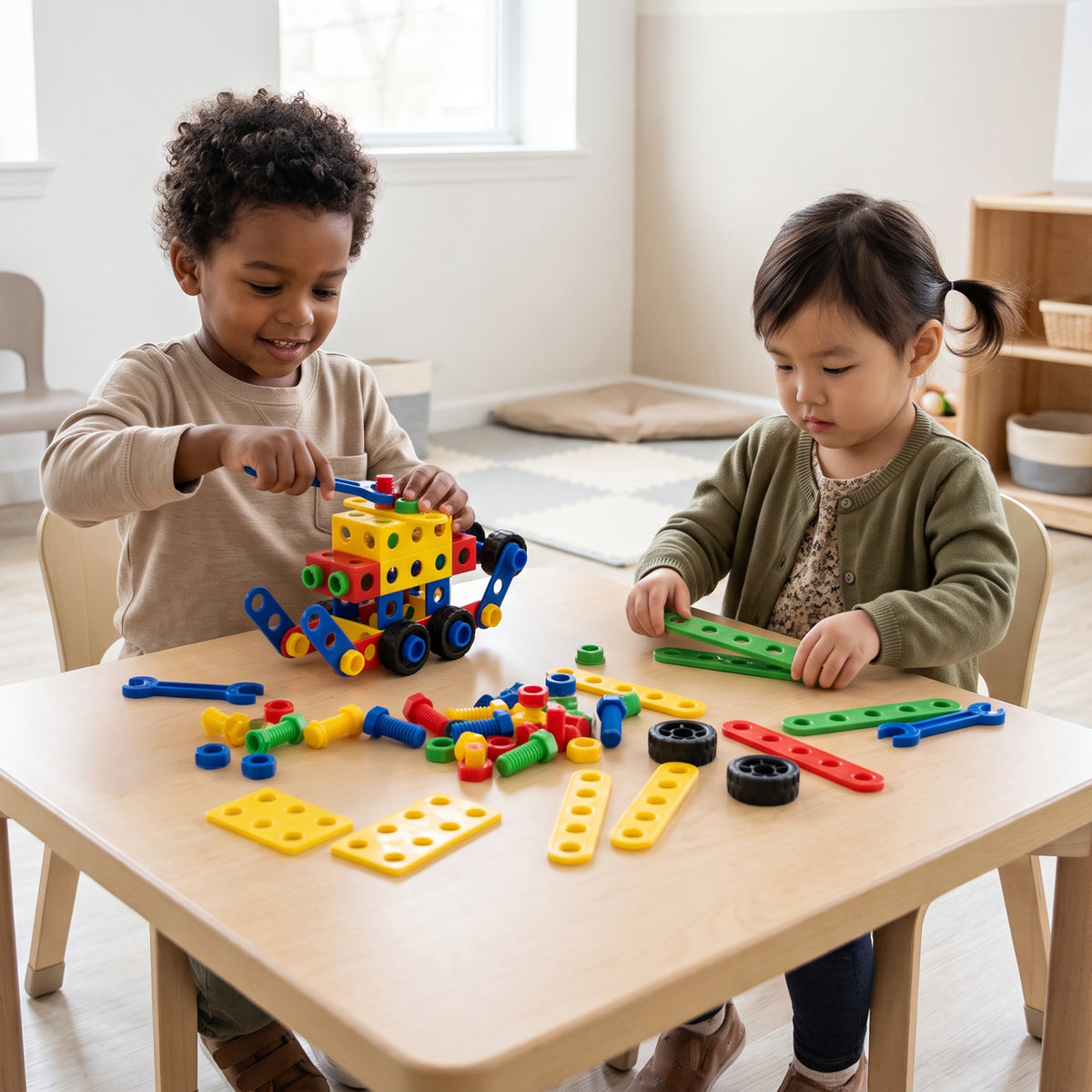 Brightly Colored Nuts & Bolts Construction Builders – Fine Motor & STEM Skill Set