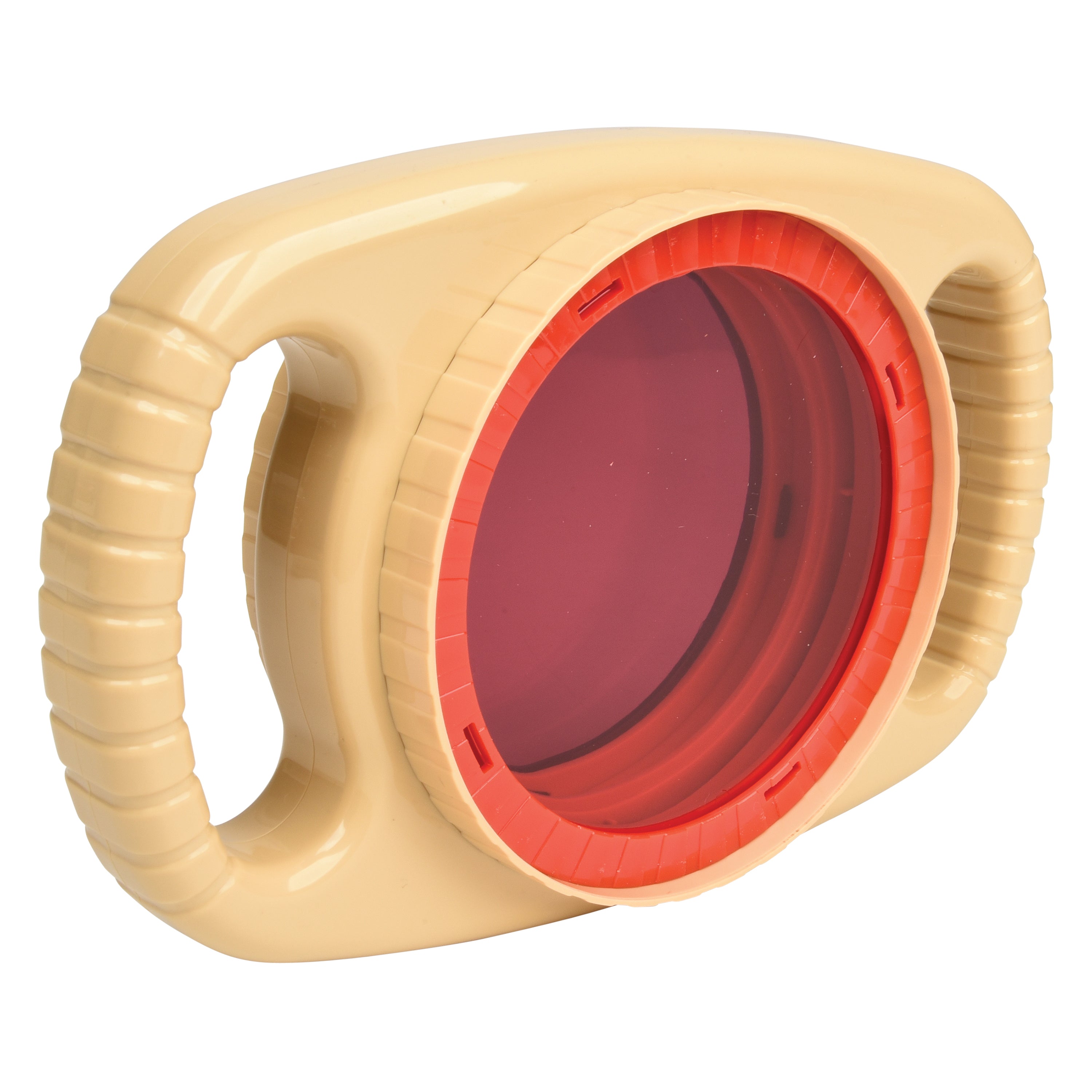 Beige and red viewer on a white background