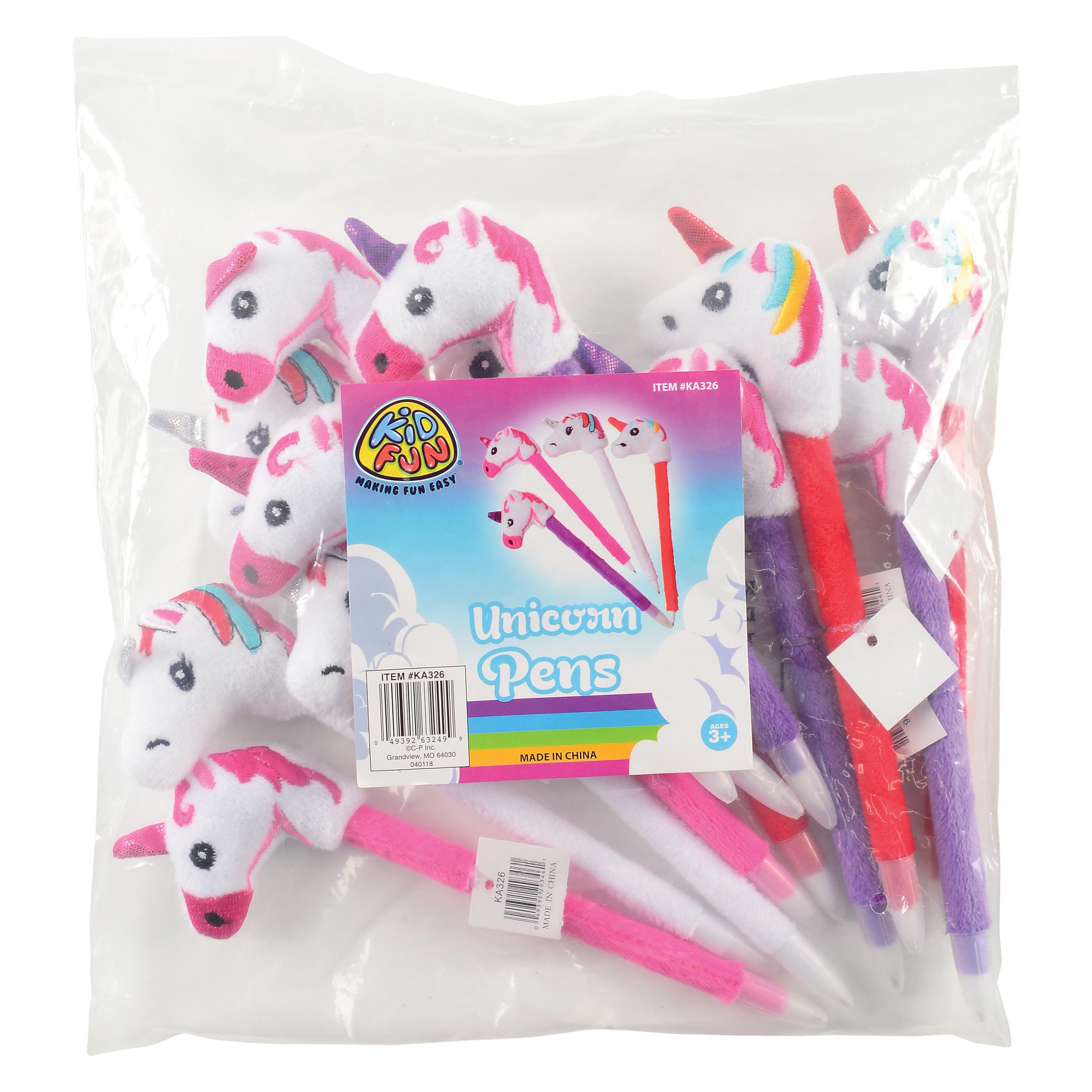 Sensory Soft Plush Unicorn Pen - Set of 12