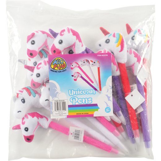 Sensory Soft Plush Unicorn Pen - Set of 12