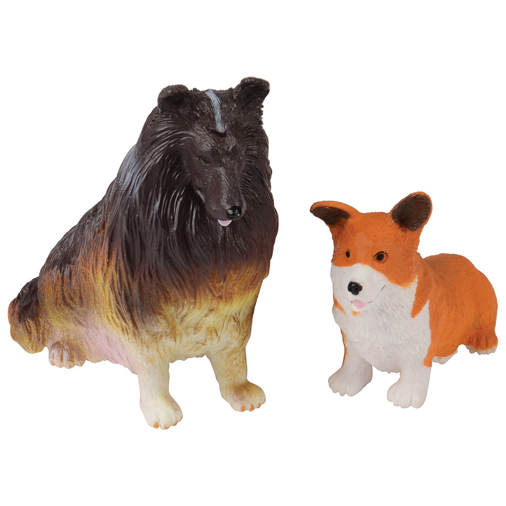 Two Realistic Dog Figures