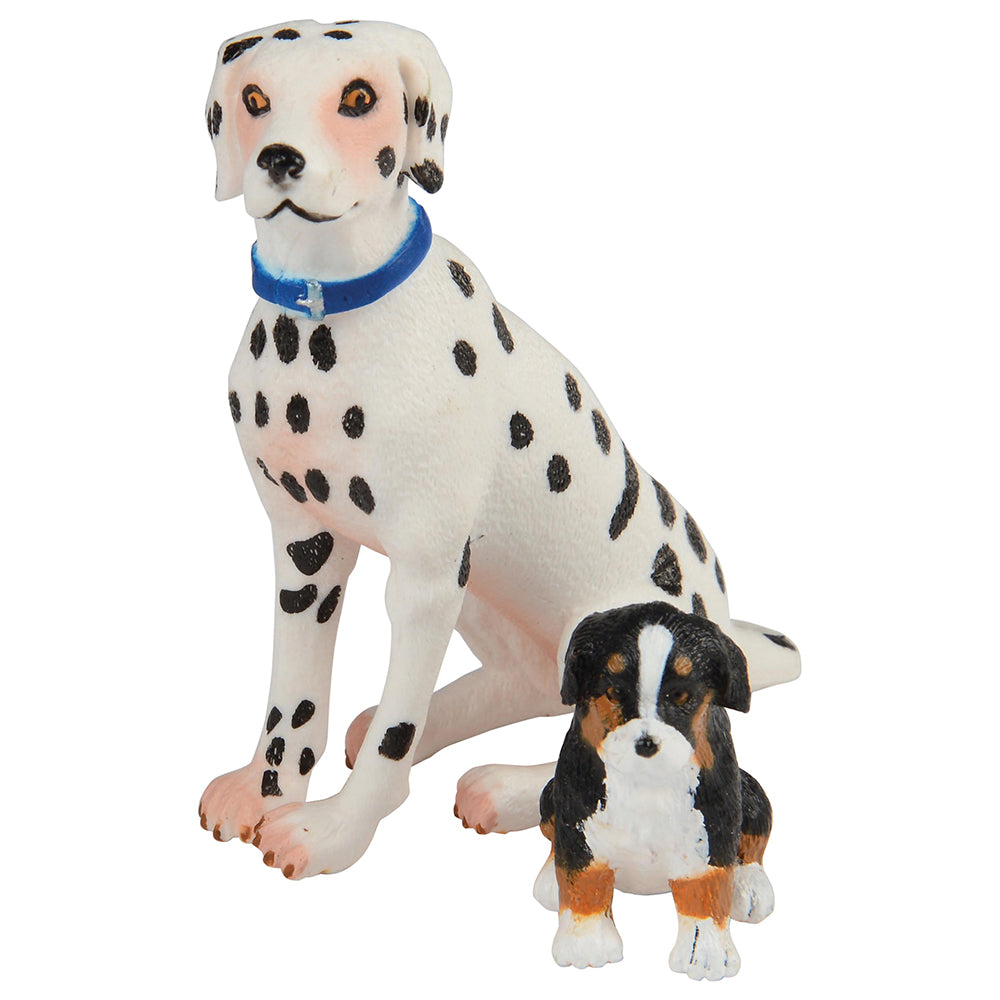 Dalmatian Dog Figure Sitting with Puppy