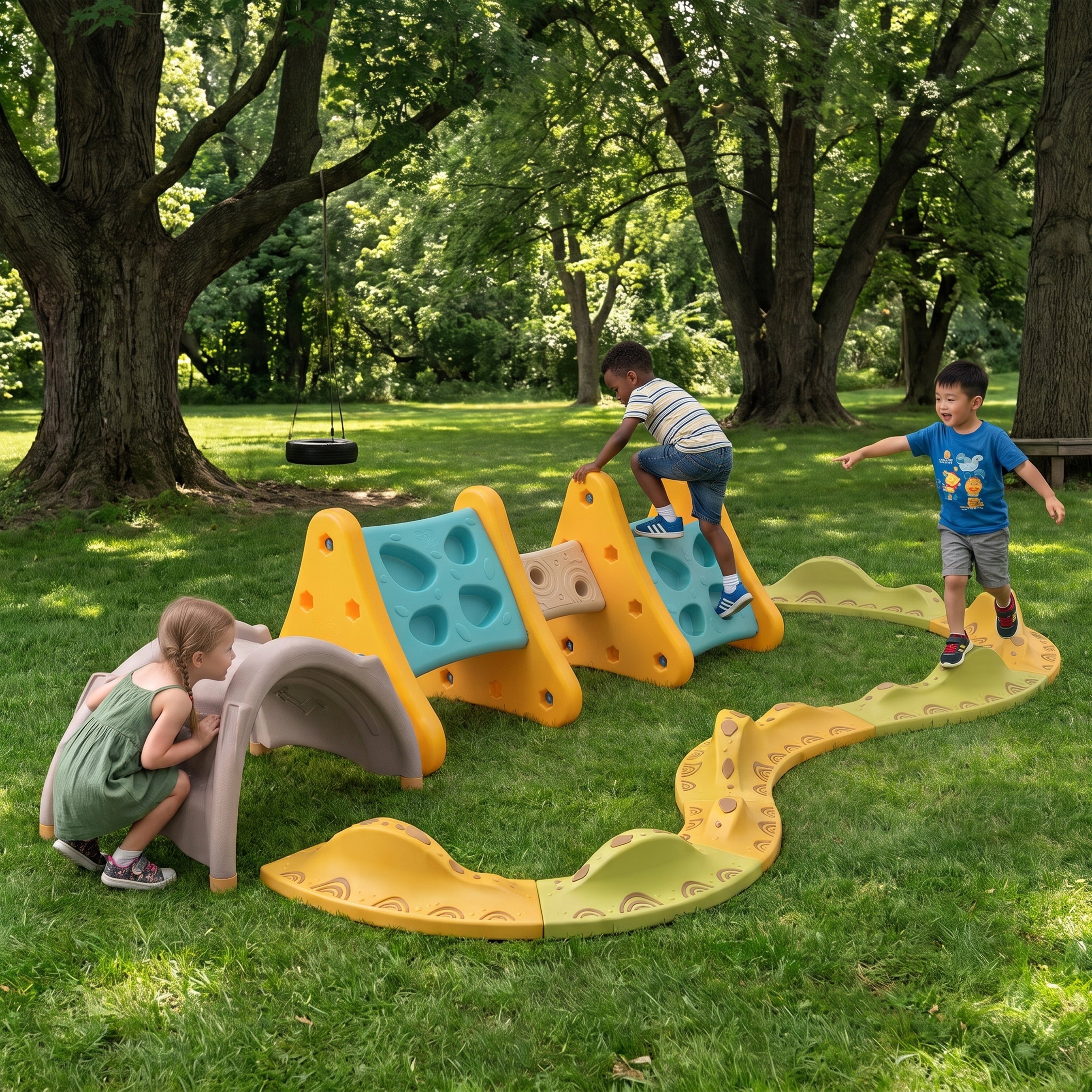 Rock & Climb Himalayas | Modular Gross Motor Obstacle Course Set with Climbing, Crawling & Balance Path Activities