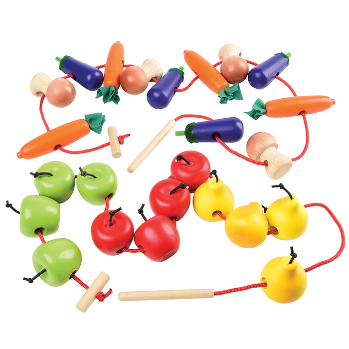 Threading Fruit Constructive Playthings Exclusive Fruit & Veggie Threading Set with ...