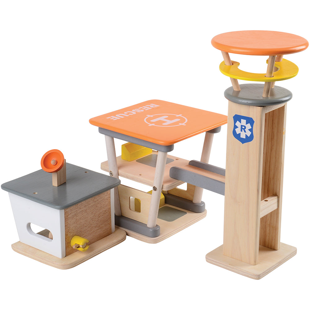 Wooden Rescue Center with Three Solid Pieces for Different Configurations