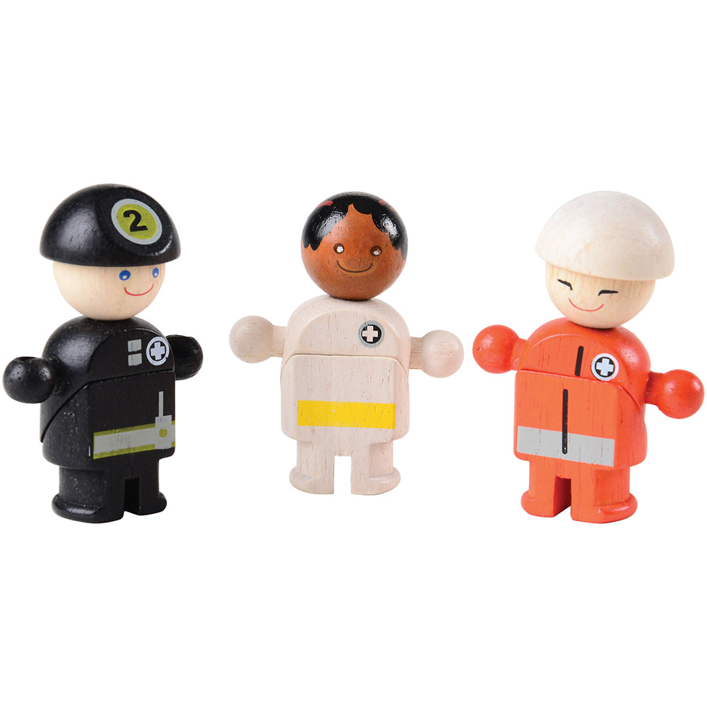 Three Wooden Rescue Figures