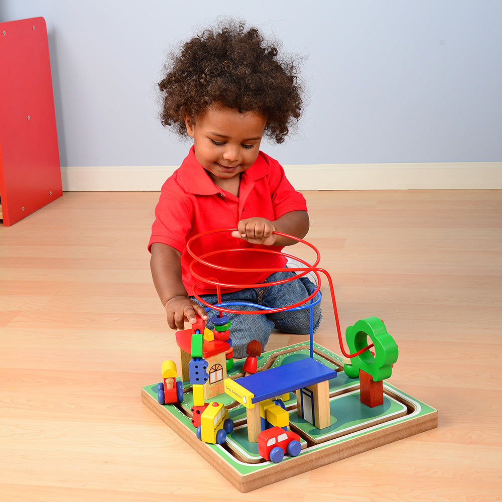 Toddler using City Adventure Bead Maze | Interactive Multi-Sensory Playset