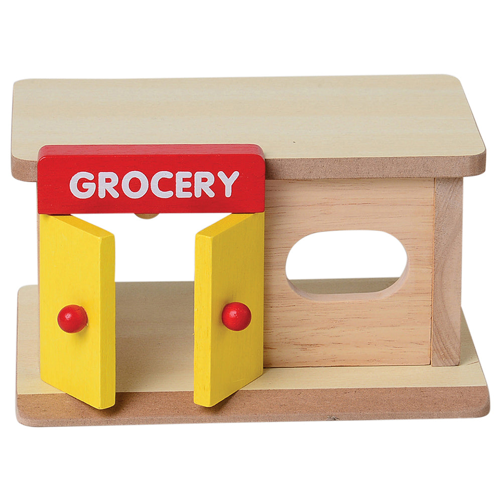 Wooden Block Grocery Store Building