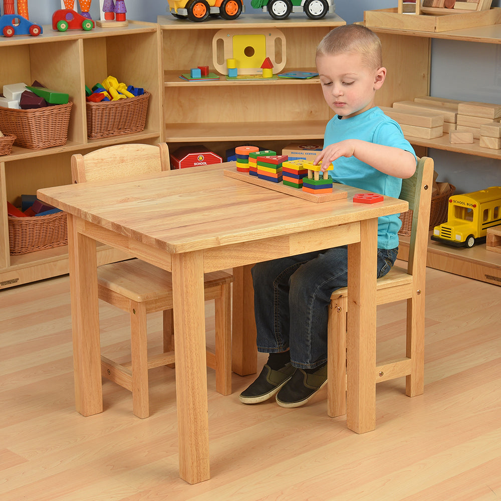 Using 24" x 24" Wood Square Table with 2 Chairs in the Classroom