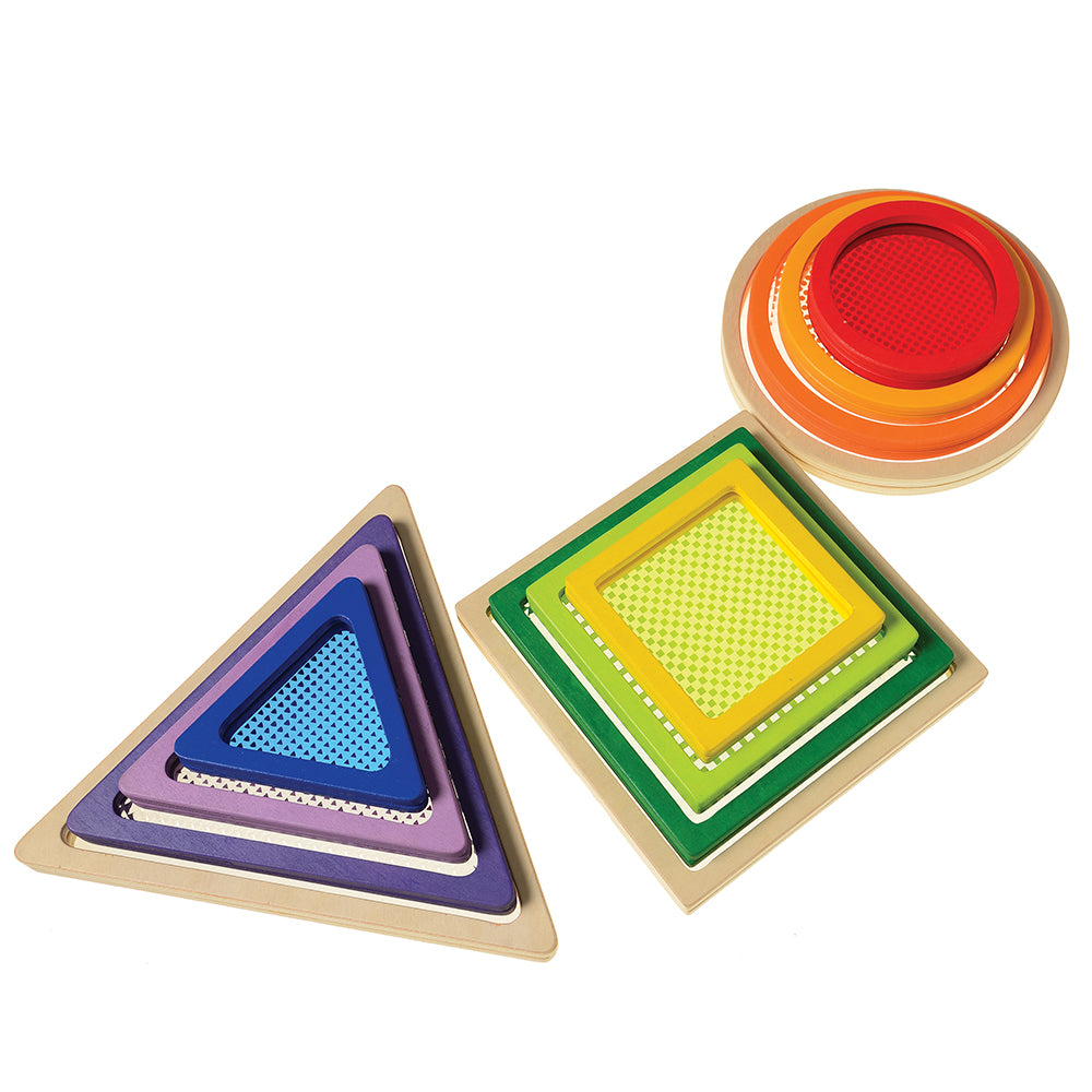 Nesting Shape Blocks Geometric Nesting Window Blocks | Wooden Toddler Stacking Block Toys