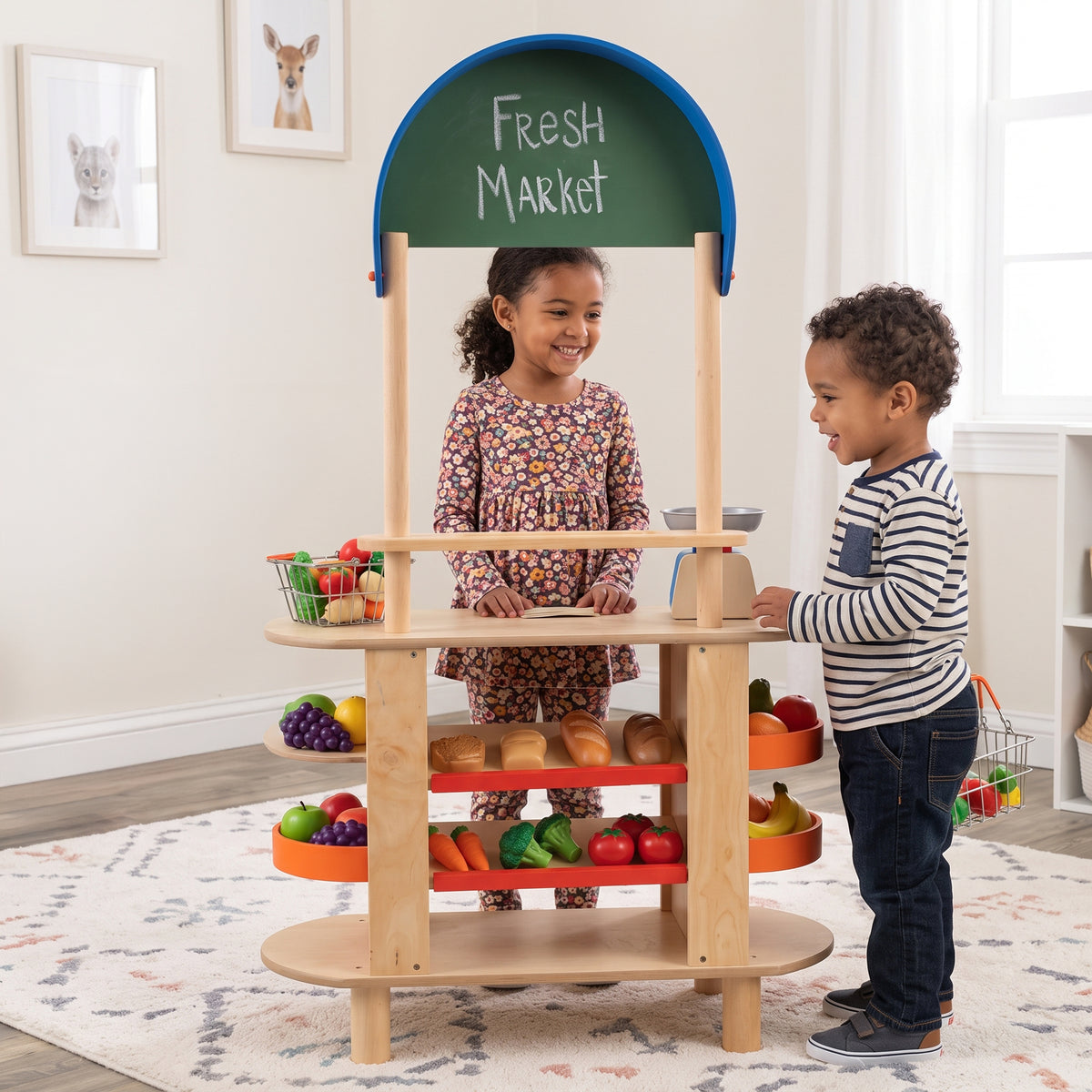 Fun-Fresh Market Stall | Child-Sized Pretend Play Furniture