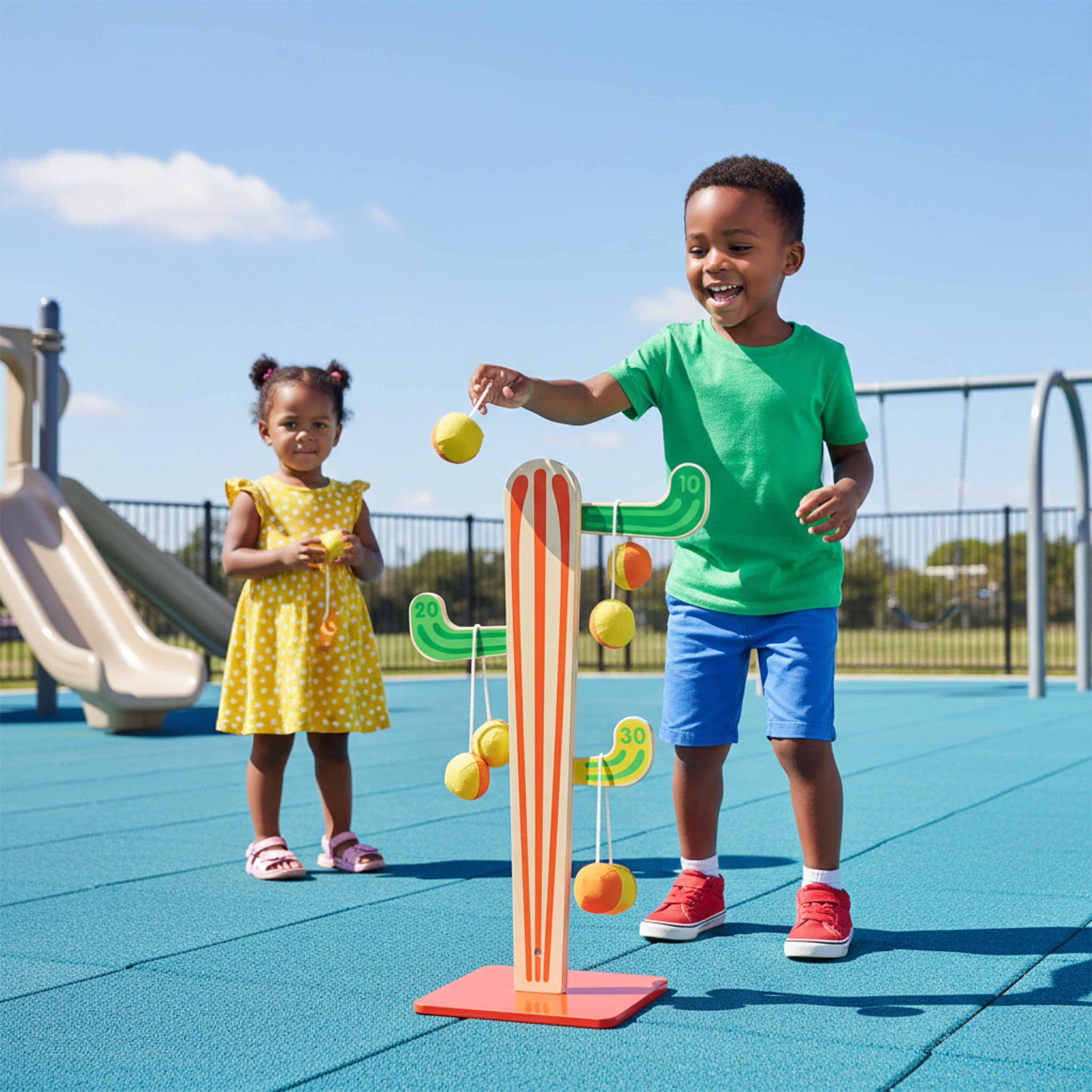 Cactus Tossing Game | Wooden Hand-Painted Target Game