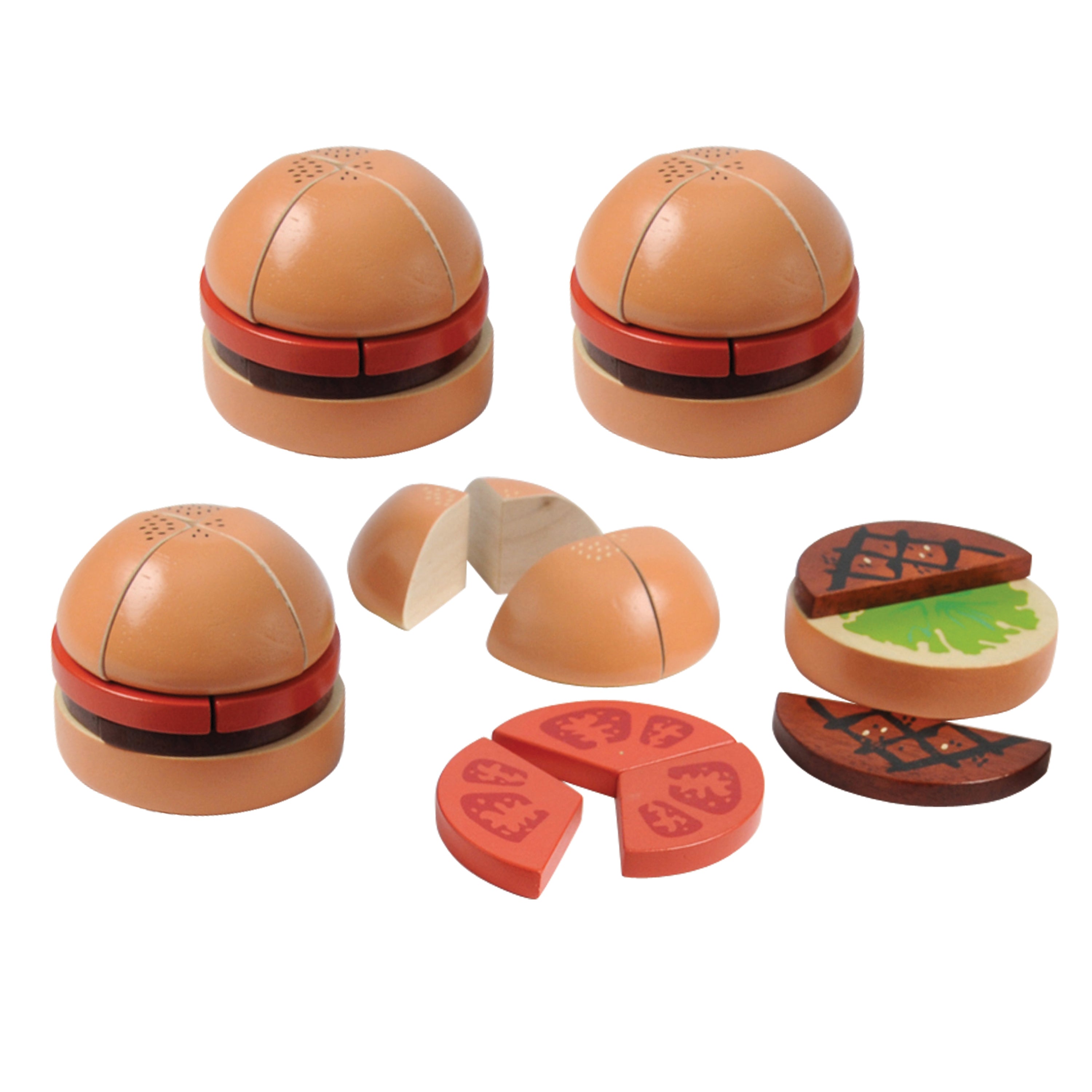 Wooden Fraction Burgers - 40 pieces Montessori Inspired
