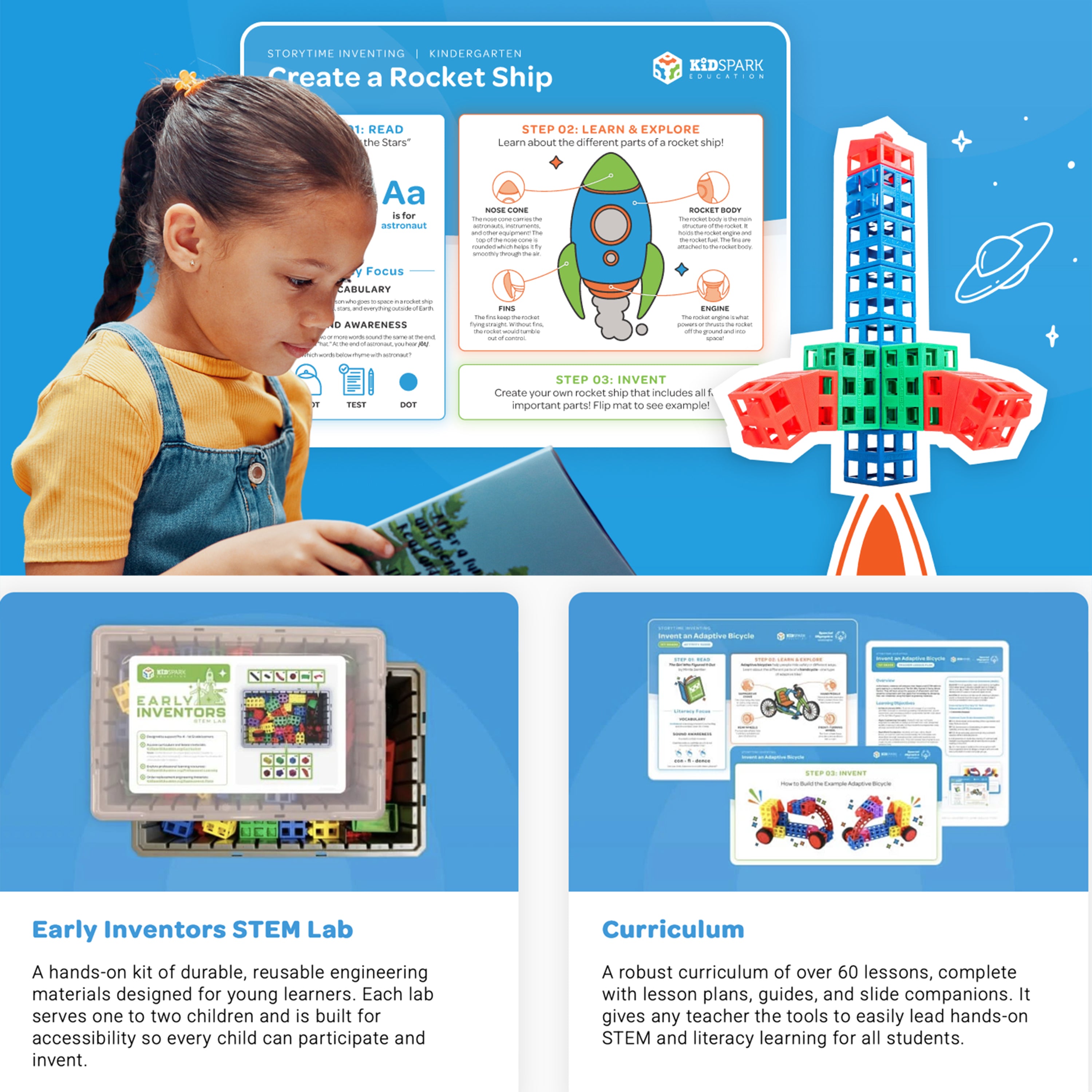 1-2 Student STEM & Literacy Program Package | PreK-1 | Kid Spark Education