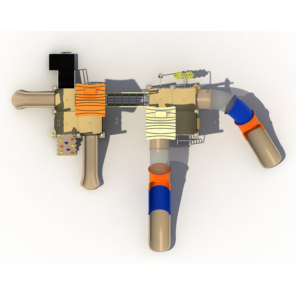 Top View of Mini Cascades Eco-Wood Playground | Durable, ADA-Compliant, UV-Resistant Design for Preschools