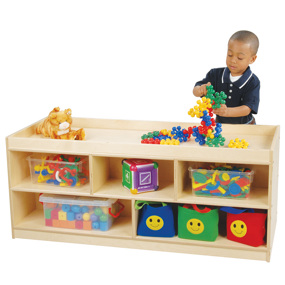 Toddler Double-Sided Activity Storage Unit | Baltic Birch Classroom Organizer wi KWC-718