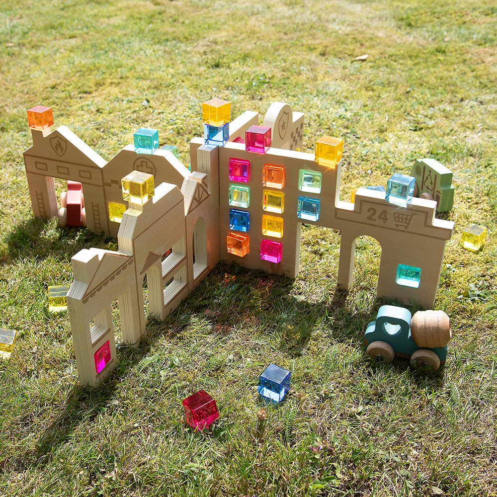 Tactile Town Discovery Dividers Used with Gem Cubes Building Blocks