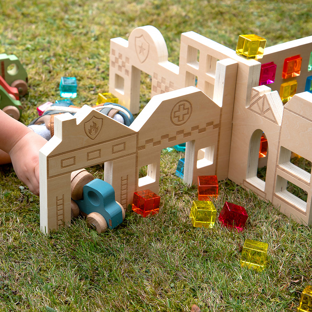 Close-up of Tactile Town Discovery Dividers Being Used Outside