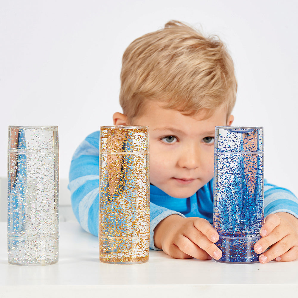 Watching the Glitter Float Down in Sensory Tubes