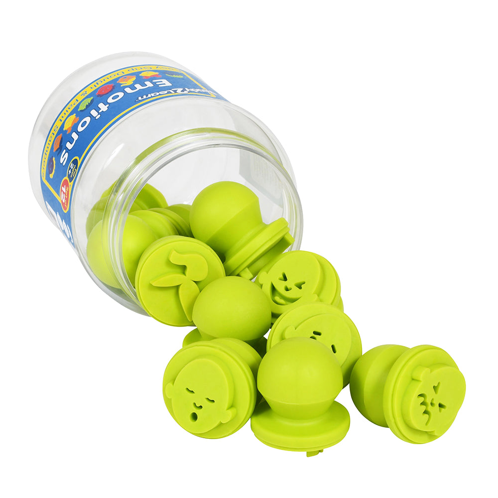 Container of Easy Grip Stampers with Facial Expression and Emotions