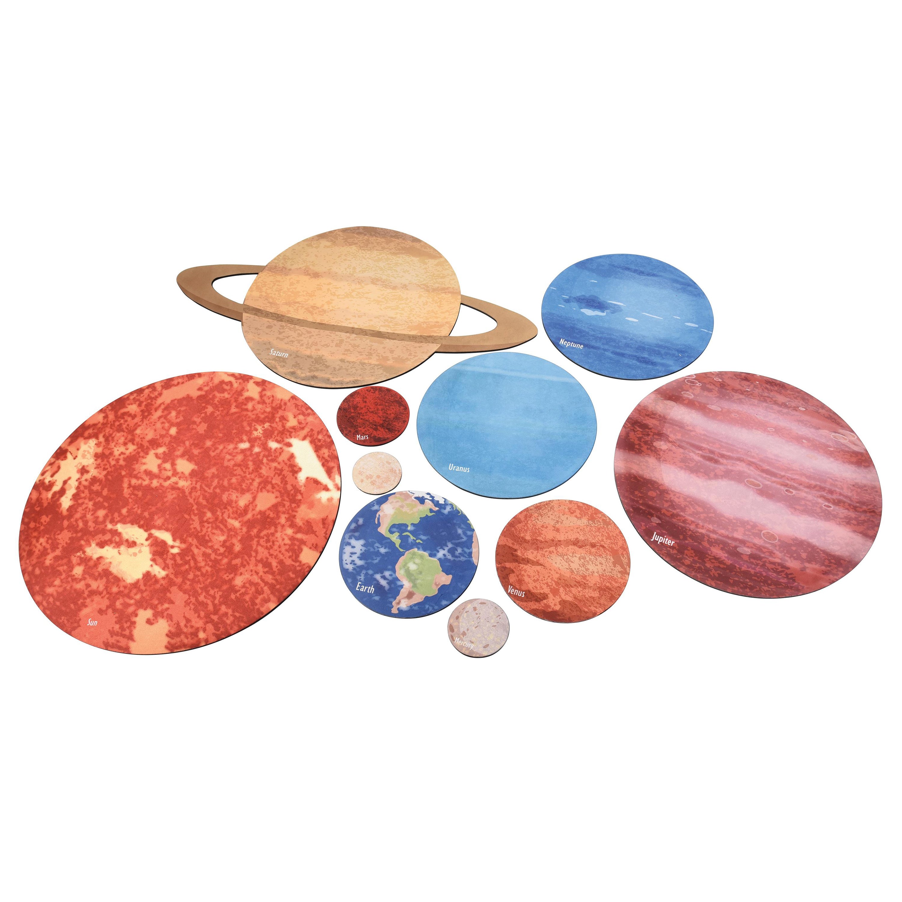 Solar System Floor Mats for Kids – 10-Piece Indoor/Outdoor Space-Themed Seating Set with Non-Slip Rubber Backing & Labeled Planets