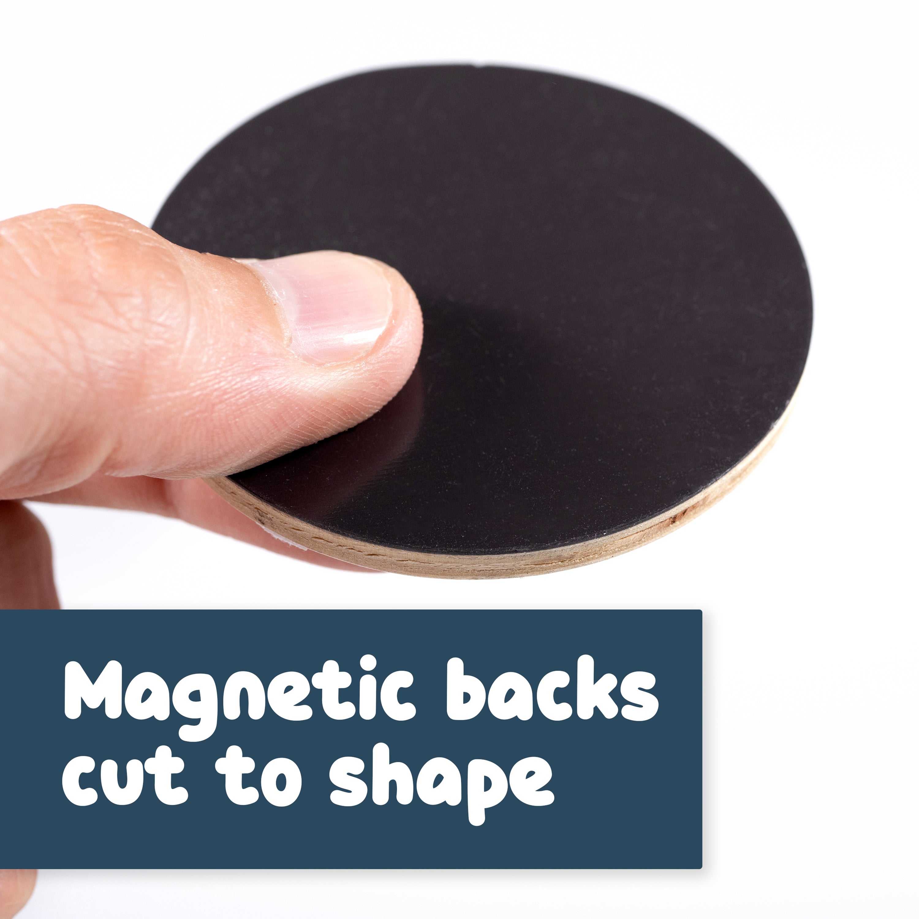 Inforgraph showing magnetic back of button