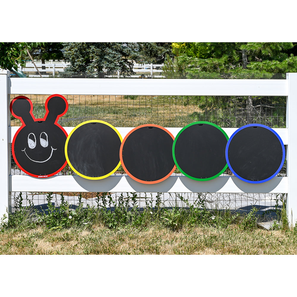 Outdoor Caterpillar Shaped Multi-Panel Chalk Board