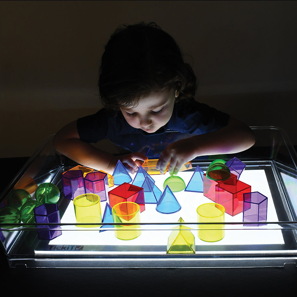 Exploring color with light panel and exploration tray