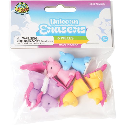 Classroom Writing Incentive Erasers – Set of 6