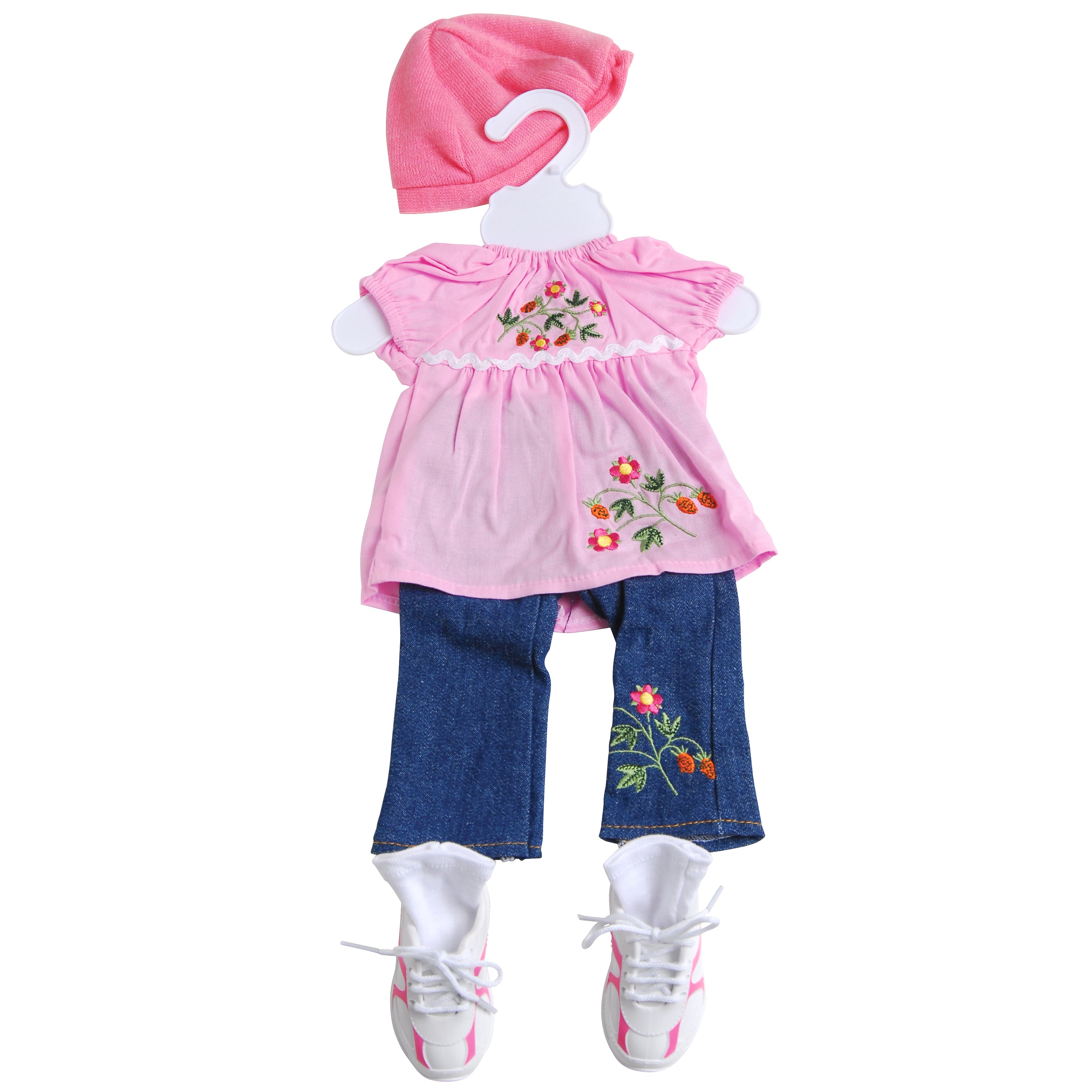 Realistic Doll Clothing Set for 16"–18" Dolls - Jeans, Hat & Shoes