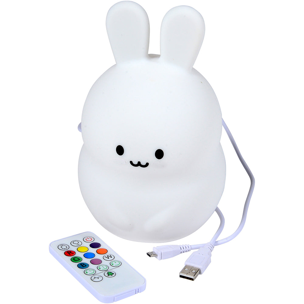 LumiPet Bunny | Soft, Illuminating Color Changing Toy with Remote & USB Charging Cable