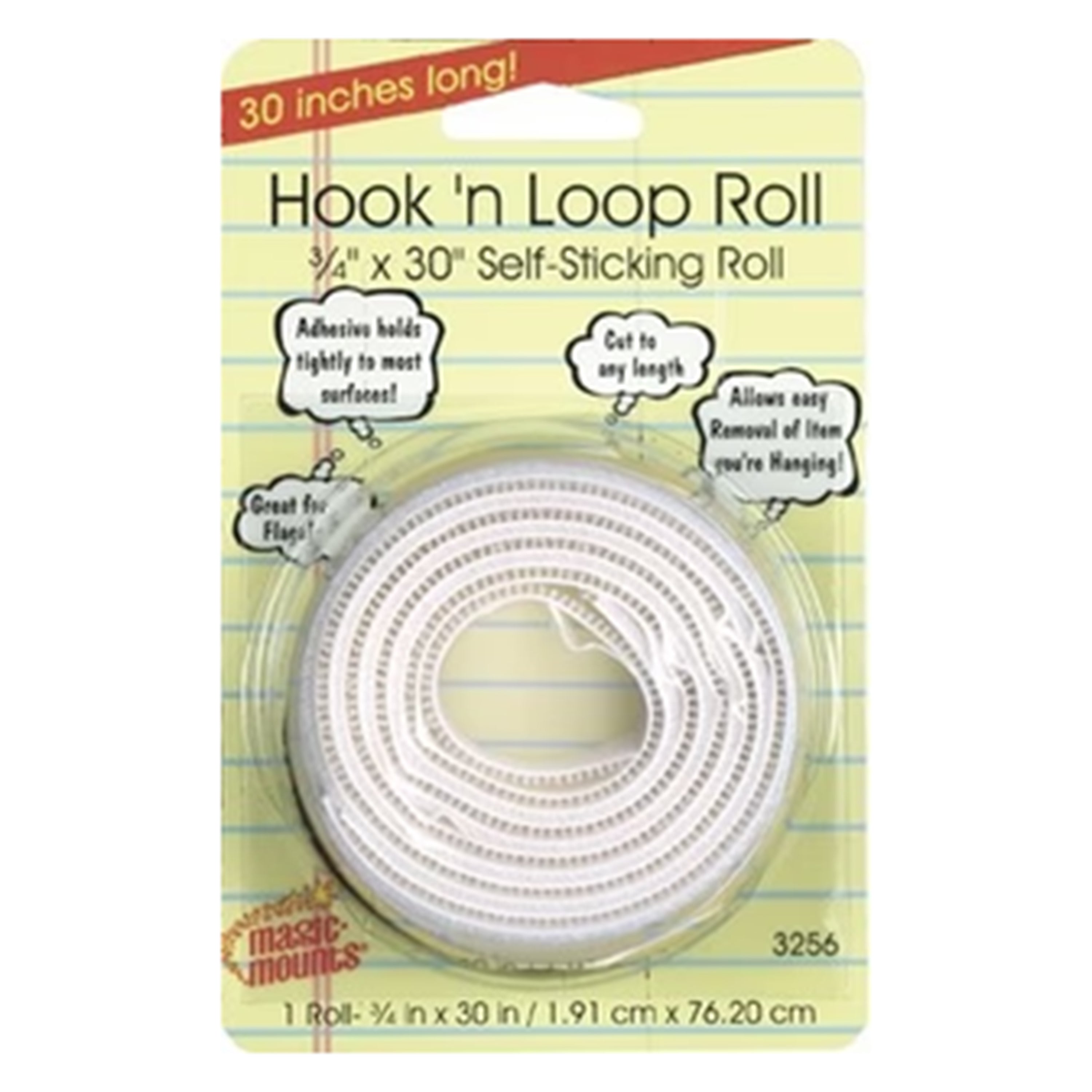 Hook-and-Loop Fastener Roll – ¾" x 30"