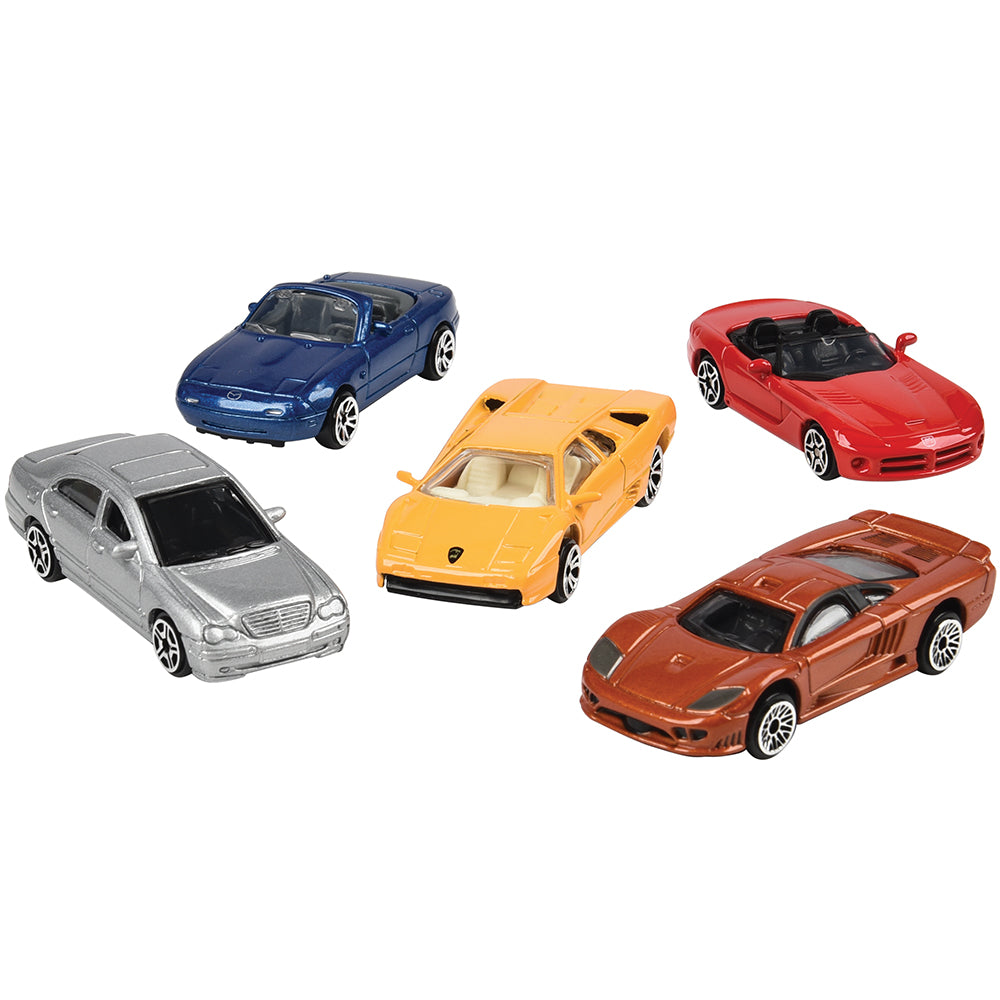 Close-up of 5 Die-Cast Cars