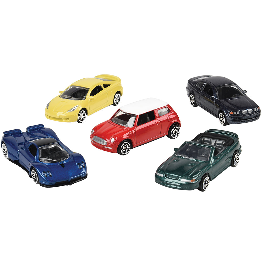 Close-up of 5 Die-Cast Cars