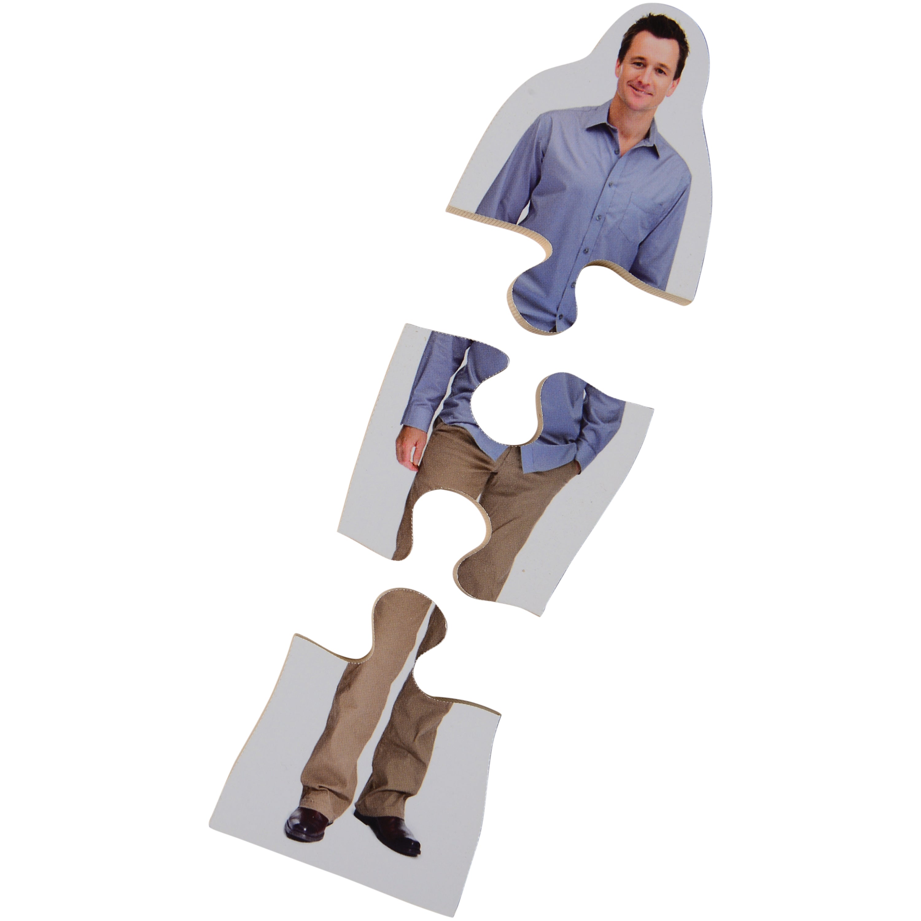 Caucasian Family Block Puzzles | Multicultural Wooden 18-Piece Puzzle Set