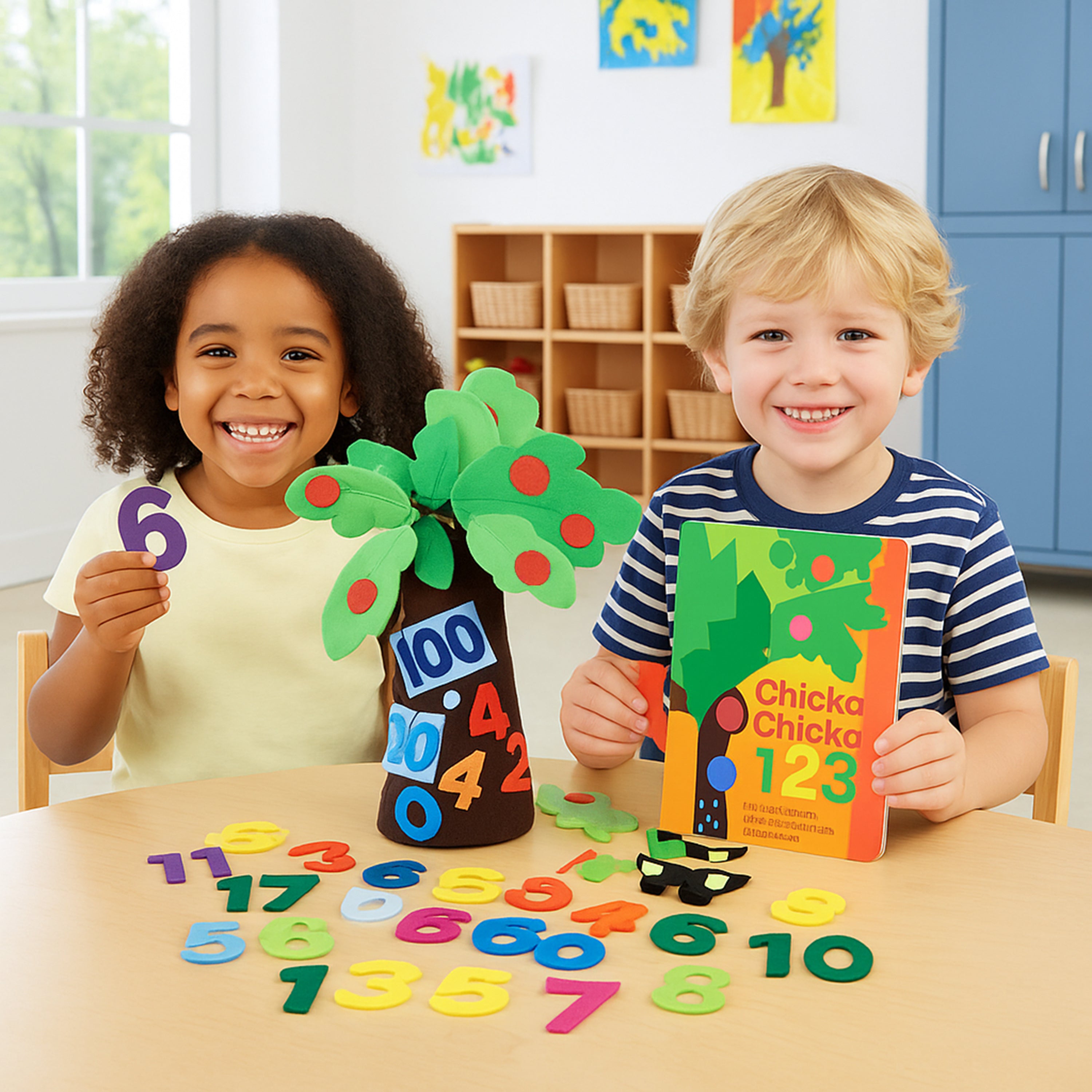 Chicka Chicka 1-2-3 Learning Set | Hardcover Book, 20" Fabric Tree & 30 Numerals*