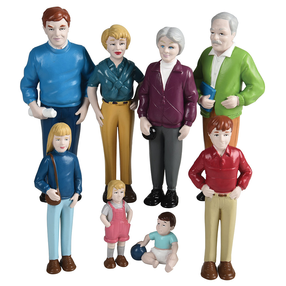 Caucasian Pretend Play Family Figures Set